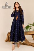 Midnight Blue Embroidered Maxi